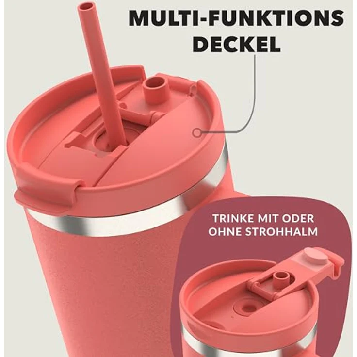 Contigo Streeterville Thermosflasche 1200 ml, isolierte Edelstahl-Trinkflasche mit Henkel und Strohhalm, kühlt 29 Stunden, BPA-frei, spülmaschinenfest – Bild 3
