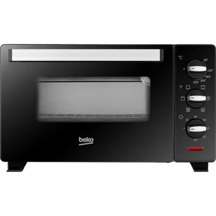 Beko BMOF19B, elektrischer Kombi-Backofen, 19 Liter, 1380 W, 3 Funktionen, 60 Min. Timer, bis 220 °C, schwarz, 47,4 x 28,3 x 28,3 cm – Bild 1