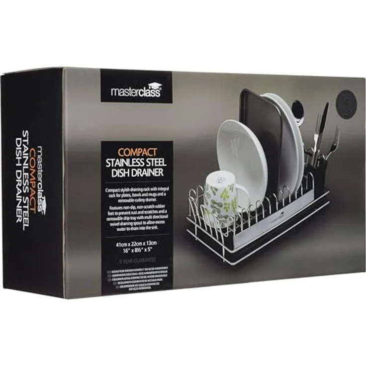 KitchenCraft MCDISHCOMP, MasterClass, kleines Abtropfgestell, Edelstahl, 41 x 22 x 13 cm – Bild 10