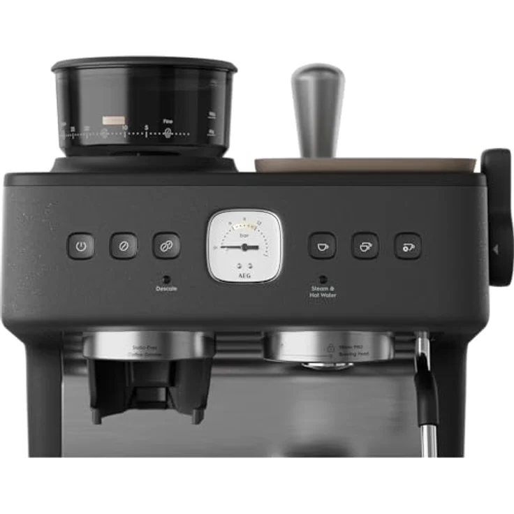 AEG EC8-1-8BP, Siebträgermaschine mit Dual Thermoblock, 30 Mahlstufen, antistatischer Mühle – Bild 3