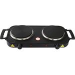 DESKI Doppelkochplatte elektrisch 2000 W schwarz Herdplatten Ø 15,5 cm