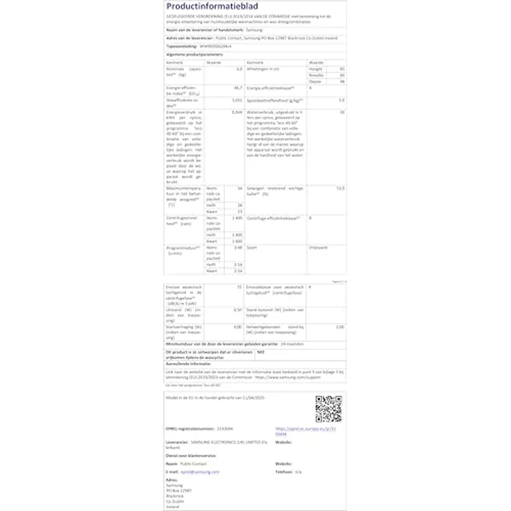 Samsung WW90DG6G94LKU3 Waschmaschine Frontlader, 9 kg, 1400 RPM, Weiß, mit AI Wash und Smart Home Kompatibilität – Bild 12