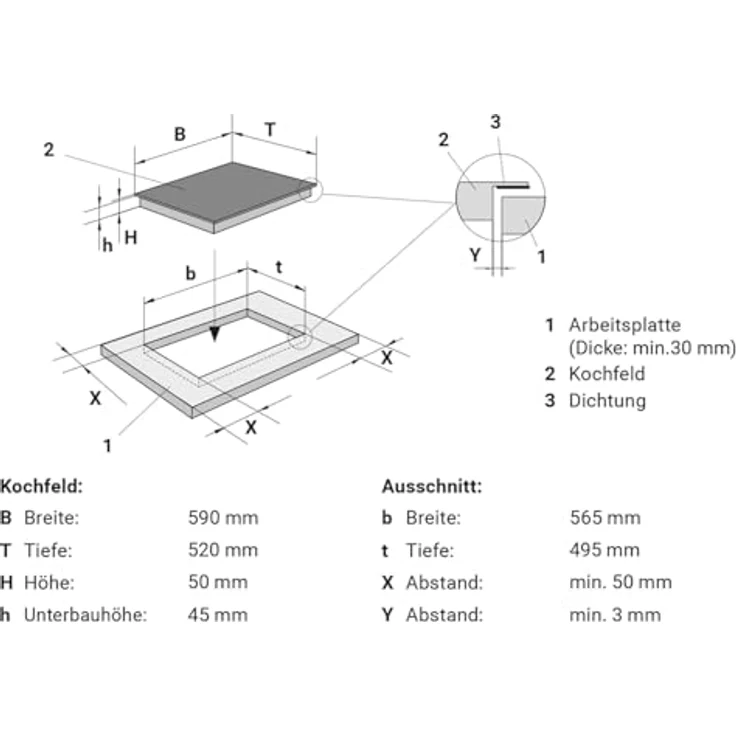 KKT KOLBE Backofen und Kochfeld SET8017CH59RL, Premium-Backofen mit TouchSelect Sensortasten und Selbstreinigungsfunktion, Heizspiralen-Kochfeld mit 4 Kochzonen und SUPERKERAMIK®-Oberfläche – Bild 7
