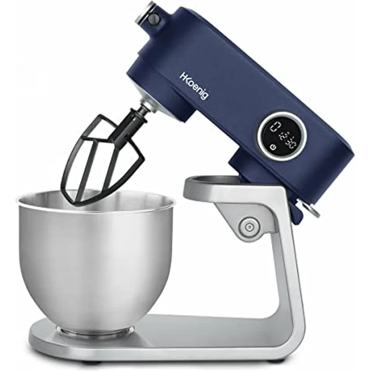 H.Koenig KM126 Küchenmaschine multifunktionell, 5 l, professionell, 800W 8 Geschwindigkeiten, blau – Bild 4