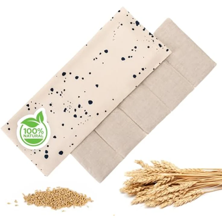 Blumtal Körnerkissen groß, Mikrowelle Wärmekissen aus 100% natürlichem Weizen, schmerzlindernd für Nacken und Schulter, waschbarer Baumwollbezug – Bild 1