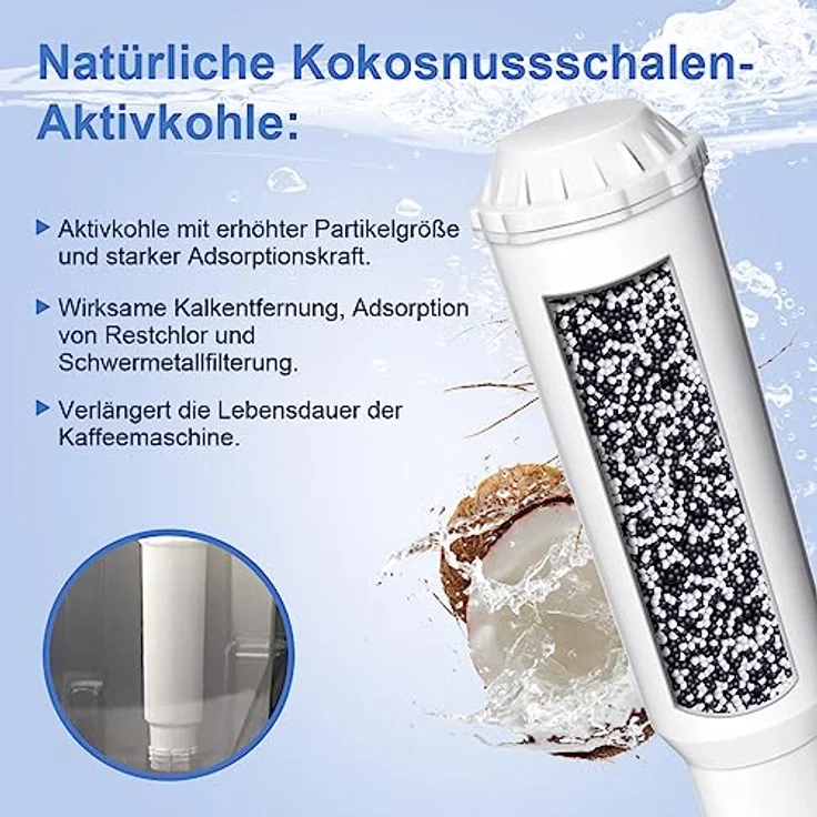 Filswa Wasserfilter Für Melitta®, Nivona®, Krups® F088, 6 Stück Filterpatronen - Schutz vor starker Verkalkung, kompatibel mit verschiedenen Kaffeemaschinen – Bild 2