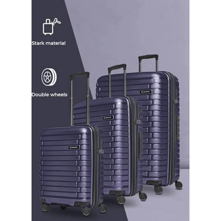 Pactastic Pactastic Collection 04 THE THREE SET, 3-teiliges Kofferset mit Dehnfalte, 4 Rollen, lila, 100% Polypropylen, 52 cm x 31 cm x 75 cm – Bild 6