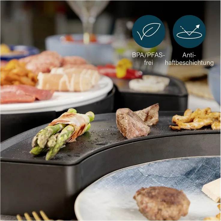 PRINCESS Tischgrill Dinner4all Circle - 4 einzelne Grillplatten - 4 x, innovatives Teppanyaki-Kocherlebnis, weiß - Preisvergleich