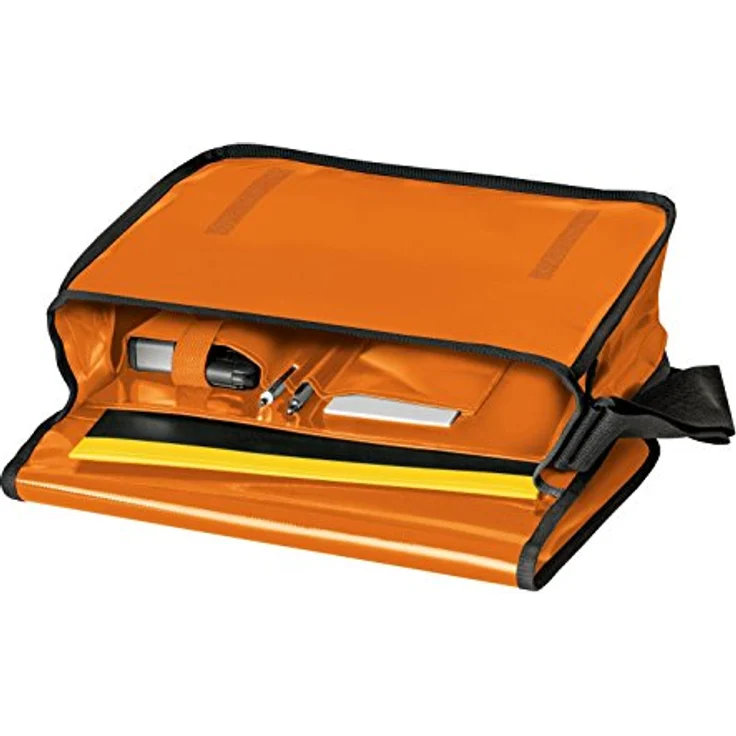 VELOFLEX Umhängetasche VELOCOLOR® 70003, orange, aus LKW-Plane, mit großem Hauptfach für breiten Ordner A4 – Bild 3