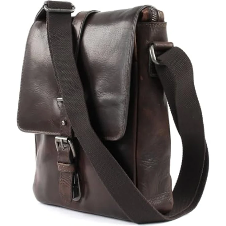 Leonhard Heyden Roma Umhängetasche Leder, 22 cm, braun, mit Handy- und Tabletfach, verstellbarem Umhängeriemen – Bild 3