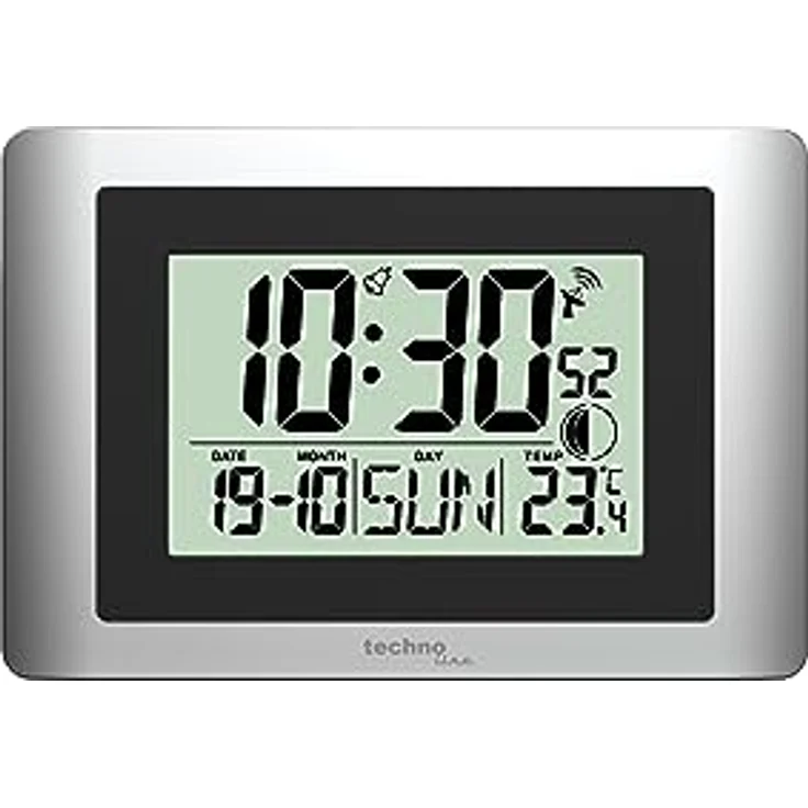 WS8028 Digitale Funkuhr, Wanduhr, Uhr, klein, 22 x 15 cm, Temperaturanzeige, Mondphase – Bild 3