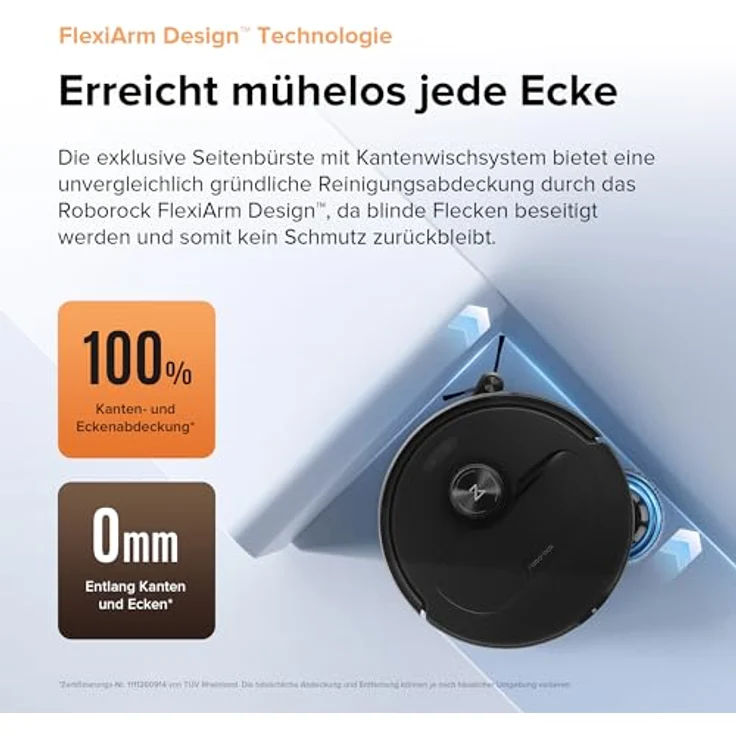 roborock Qrevo Master Saugroboter mit Wischfunktion&Hebarem Wischmopp, FlexiArm Design™, HyperForce® Saugkraft von 10.000 Pa Schwarz – Bild 2
