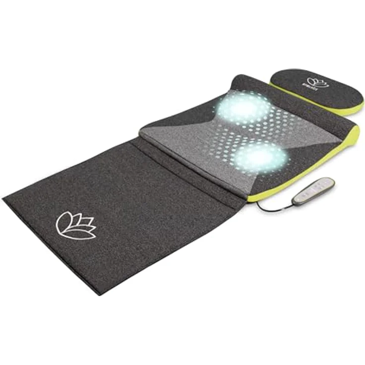 HoMedics Stretch Stretchingmatte XS inspiriert durch Yoga - Fernbedienung, einstellbare Intensität, vorprogrammierte Yoga/Stretchmatte für Rücken, Schultern, Hüften, faltbar mit Stützkissen - Grau – Bild 1