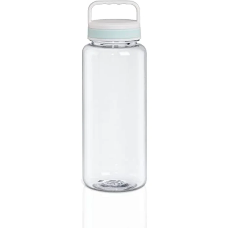 Xavax Trinkflasche, 1250 ml (Wasserflasche auslaufsicher, Getränkeflasche mit praktischem Henkel und Schraubverschluss, lebensmittelecht, durchsichtig) blau – Bild 1