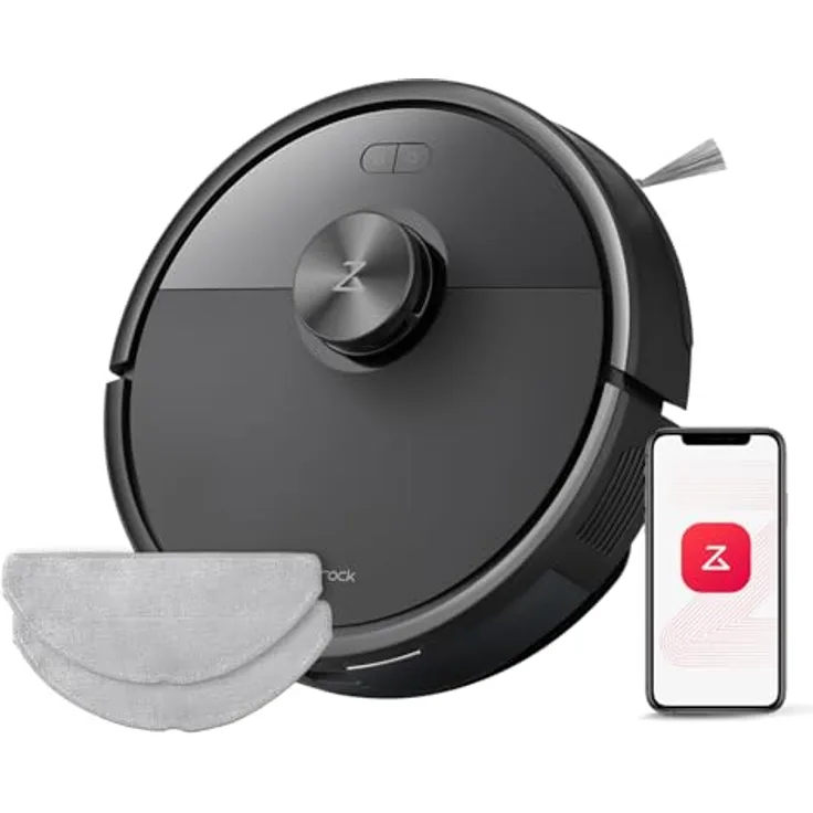 Roborock Q7 M5-Set Saugroboter mit Wischfunktion, 10.000Pa Saugkraft, LiDAR Navigation, APP Steuerung, Schwarz