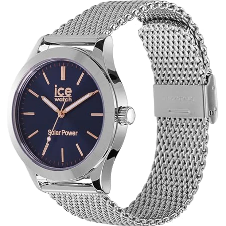 ice-watch Solaruhr ICE steel - Medium - SOLAR 3H 023794, Armbanduhr, Herrenuhr, Edelstahlarmband, bis 10 bar wasserdicht – Bild 2