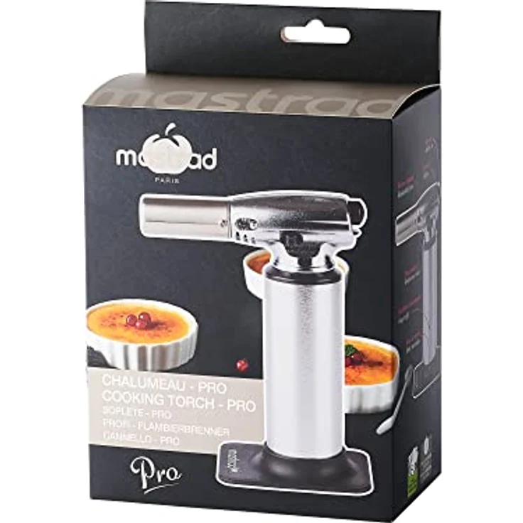 Mastrad Kochbrenner Pro Version, nachfüllbar, Edelstahl, Sicherheitsschloss, anpassbare Flamme, kulinarischer Brenner, Creme Brulee Brenner – Bild 5