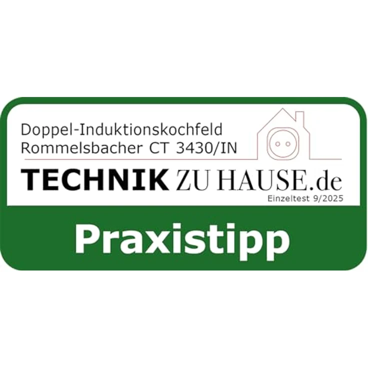 Rommelsbacher CT 3430/IN Doppelkochplatte Induktion, 3400W, 2 Kochzonen, Slider Touch-Bedienung, Schwarz – Bild 6