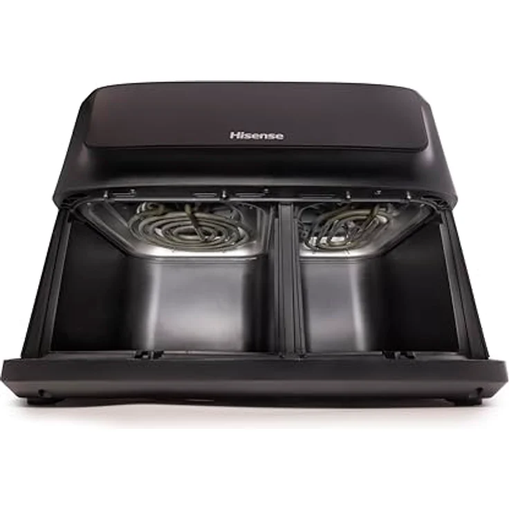 Hisense HAF2700DCD Heißluftfritteuse, 2700 W, 11 L Kapazität, 8 Programme, antihaftbeschichtet, Farbdisplay, energieeffizient, SyncServe Modus, schwarz – Bild 3