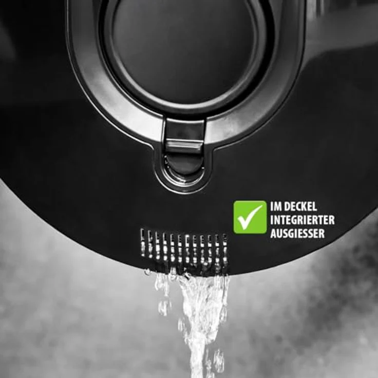 GEFU Salatschleuder PUSH IT Ø 25 cm, Edelstahl-Schüssel 5 l mit PUSH-Mechanismus, Stopp-Button und rutschfestem Silikonboden, spülmaschinengeeignet – Bild 5