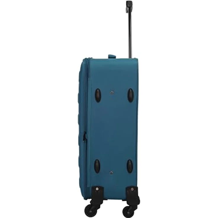 SIGN Stoffkoffer Reisekoffer Trolley (Handgepäck-Mittel-Groß-Set) + 5cm Dehnungsfuge, Ultra Leicht & Stabil, Pastellblau, Großer Koffer (70cm) – Bild 3
