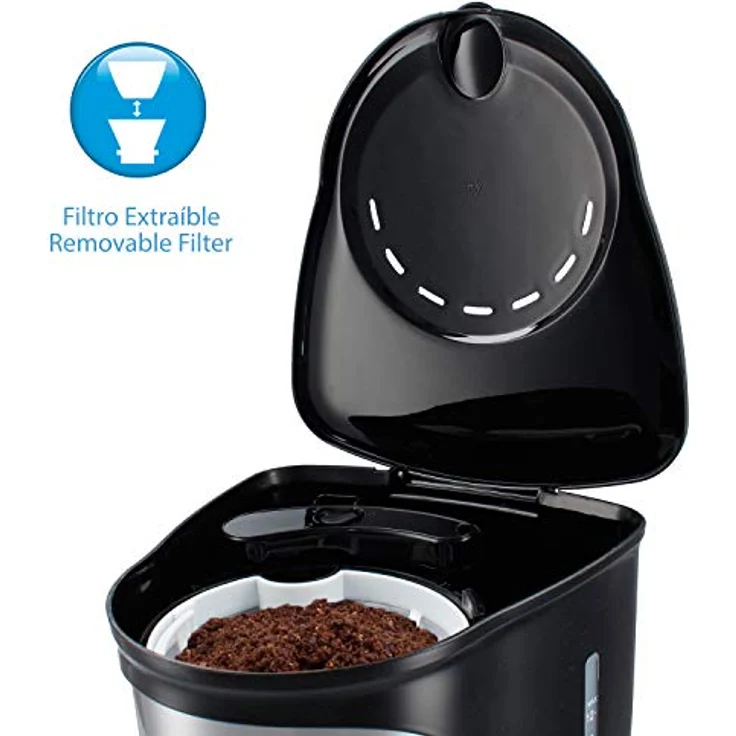 TM Electron Filterkaffeemaschine 1000W 1,5 L 12 Kopper, schwarz – Bild 4