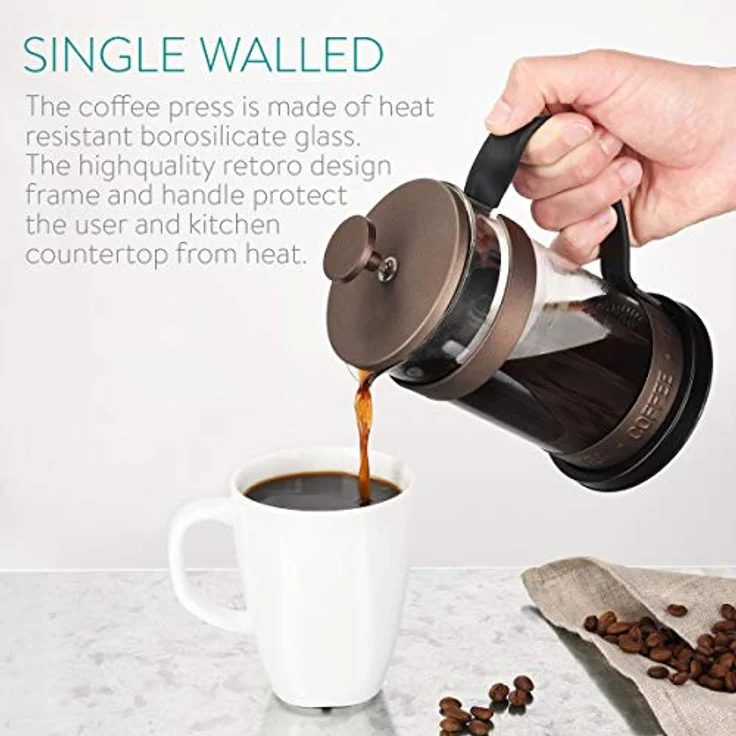FrenchPress Glass Retro 350ml Braun – Bild 4