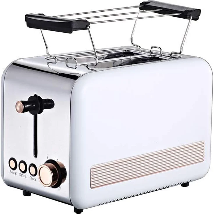 COFI 1453 Toaster Retro 2-ScheibenToaster Toastautomat 850 Watt weiß rosegold