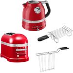 KitchenAid KitchenAid Artisan Toaster & Wasserkocher Set, 2 Scheiben Toaster, Bagel-Funktion, Warmhalte-Funktion, Brötchenröstaufsatz, 1,5 L Wasserkocher, Silber