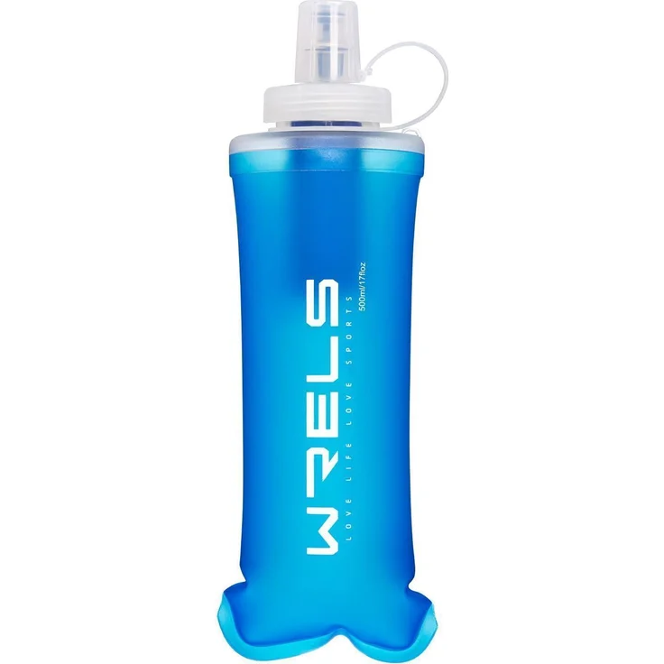 Faltbare Wasserfilterflasche 500ml, BPA-frei, dunkelblau, filtert Viren, Bakterien und Mikroplastik, ideal für Outdoor, Camping und Wandern