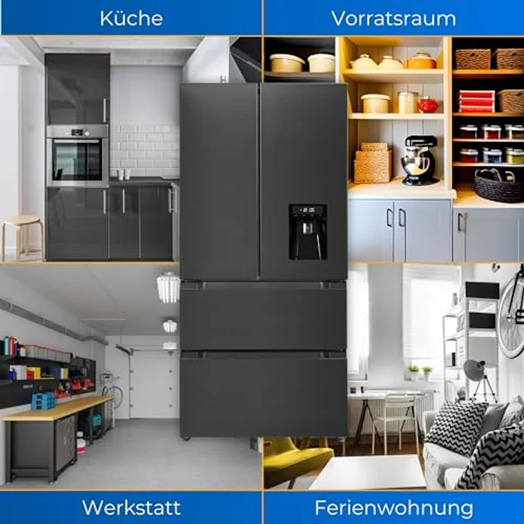 Exquisit FD490-160-WS-200E French-Door-Kühlschrank, freistehend, inoxlook-az, Wasserspender, Wassertank, Breite 83.6 cm – Bild 7