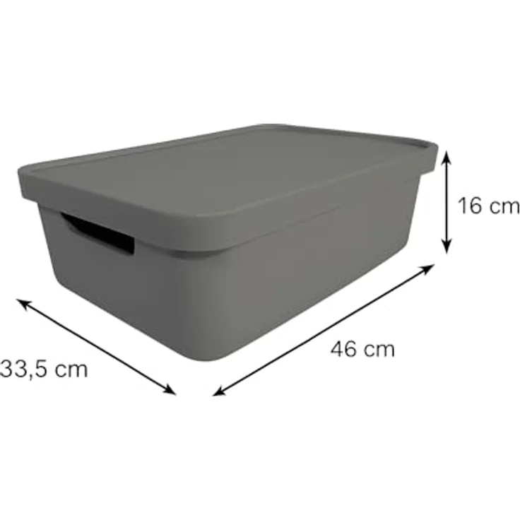 Plastard Aufbewahrungsboxen mit Deckel 19 L, 4er-Set, grau, BPA-frei, stapelbar, robuste Kunststoffbox für Küche, Bad, Büro, Kinderzimmer – Bild 2