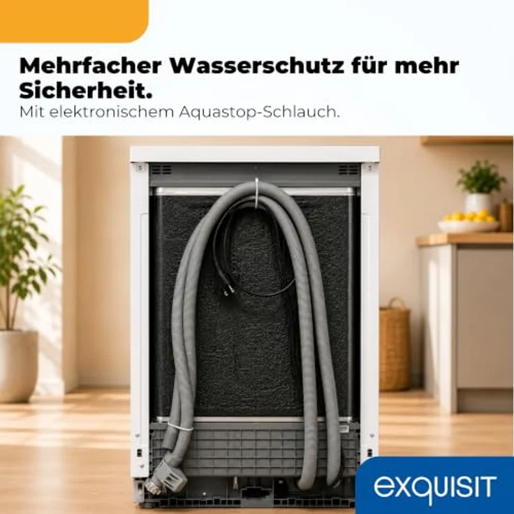 Exquisit GSP59311-450C Geschirrspüler für 11 Maßgedecke, Energieklasse C, 7 Spülprogramme, Aquastop, Besteckschublade, Unterbaufähig, Weiß – Bild 7