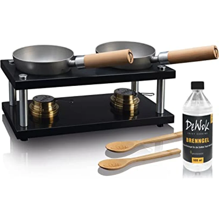 DeWok Doppel bis 4P. Set| gesundes Kochen ohne Strom & Gas ! Innenraum, Camping, Grillen, Raclette, Fondue, Wok, Tischwok – Bild 1