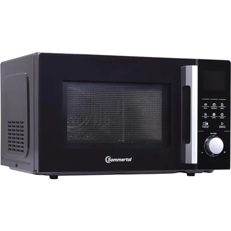 Sommertal 4-in-1 Mikrowelle, 25 L, 850 W, Heißluft, Grill, Kindersicherung, Express-Start, Edelstahl, inklusive Crisp-Pfanne und Rost – Bild 7