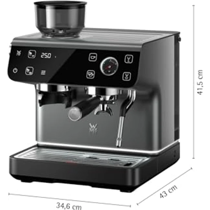 WMF Espresso Pro Siebträgermaschine, Doppel-Thermoblock Technologie, integrierte Kaffeewaage, Touch-Display, 60 Mahlgrade – Bild 2