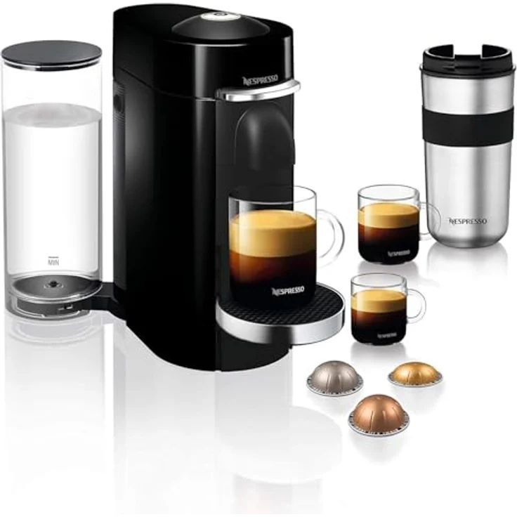 De'Longhi Nespresso Vertuo Plus ENV 155.B Kaffeekapselmaschine, 5 Tassengrößen, inkl. Willkommenspaket mit 12 Kapseln, 1,7 L, schwarz – Bild 3
