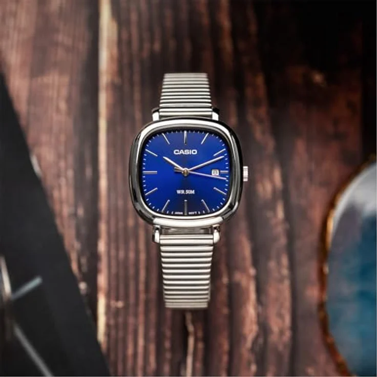Casio LTP-B166D-2AVEF Damen Armbanduhr, analoge Uhr mit blauem Zifferblatt, Edelstahlarmband, wasserdicht bis 5 bar – Bild 2