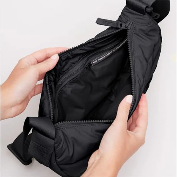 Got Bag Moon Bag wavy puffer Gürteltasche, 32 cm, schwarz, 100% Nylon – Bild 5