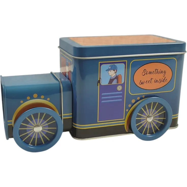 FTWDesign Retro Truck Metalldose mit zwei Fächern, ideal für Süßigkeiten und kleine Schätze, nostalgisches Design
