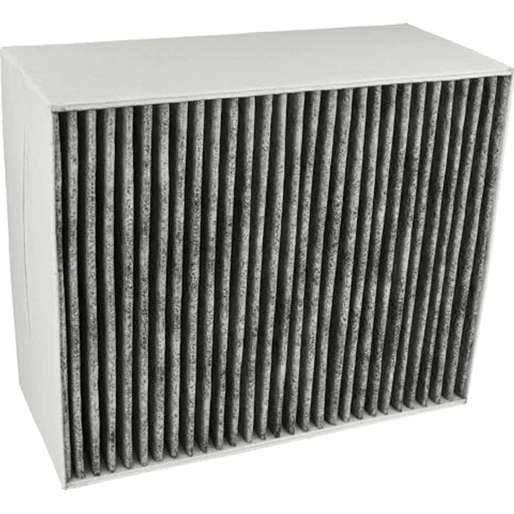 VHBW Aktivkohlefilter kompatibel mit Siemens LF21BB550/01, LF21BB550, LF21BA582W/01, LF21BA582/02 - 22,7 x 18,9 x 10 cm, weiß/grau - für Umluftbetrieb – Bild 1