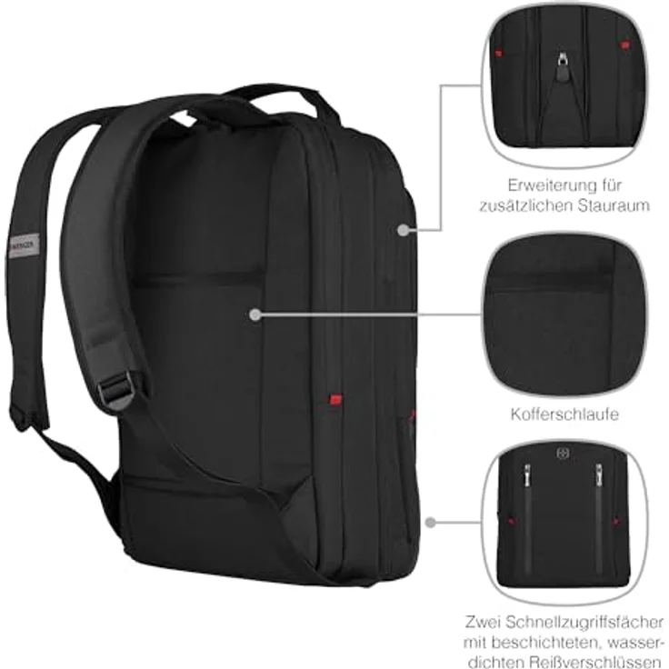 Wenger City Traveler Carry-On Notebook Rucksack 16 schwarz – Bild 6