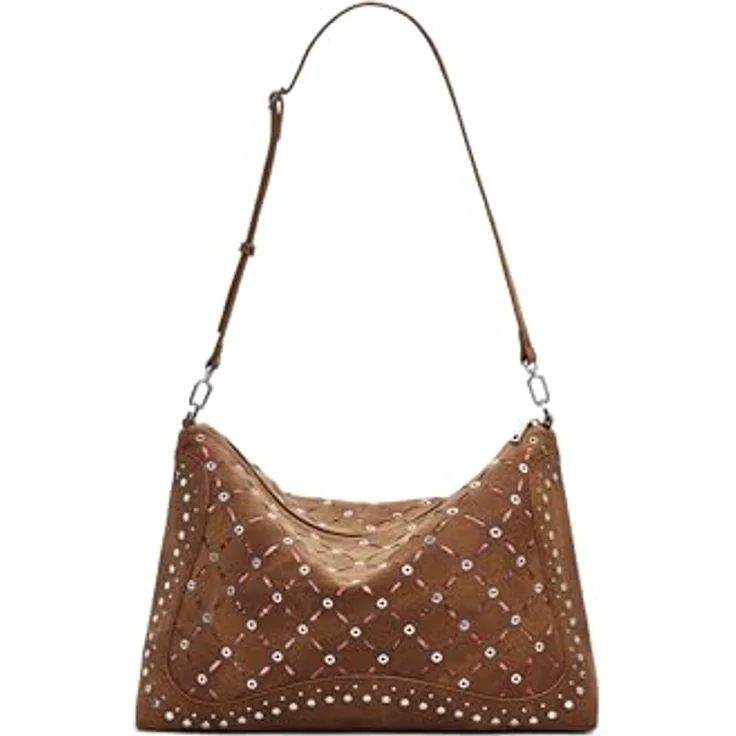Desigual Yankee Leiria, Damen Handtasche aus hochwertigem Kunstleder, braun, mit geräumiger Innenaufteilung und originellem Design – Bild 2
