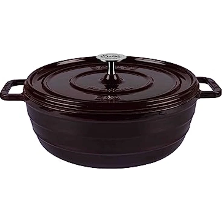 Sallys 'Ela' Deluxe Gusseisentopf - Robustes Kochjuwel für Perfektes Garen (Plum Purple Majolika) – Bild 1