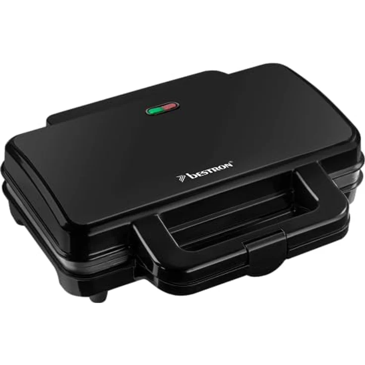 Bestron Sandwichmaker ASM90XLZ, 900 W, Schwarz mattiert, für 2 knusprige XL-Sandwich-Toasts, automatische Temperaturregelung, Antihaftbeschichtung, Sicherheitsfunktionen – Bild 2