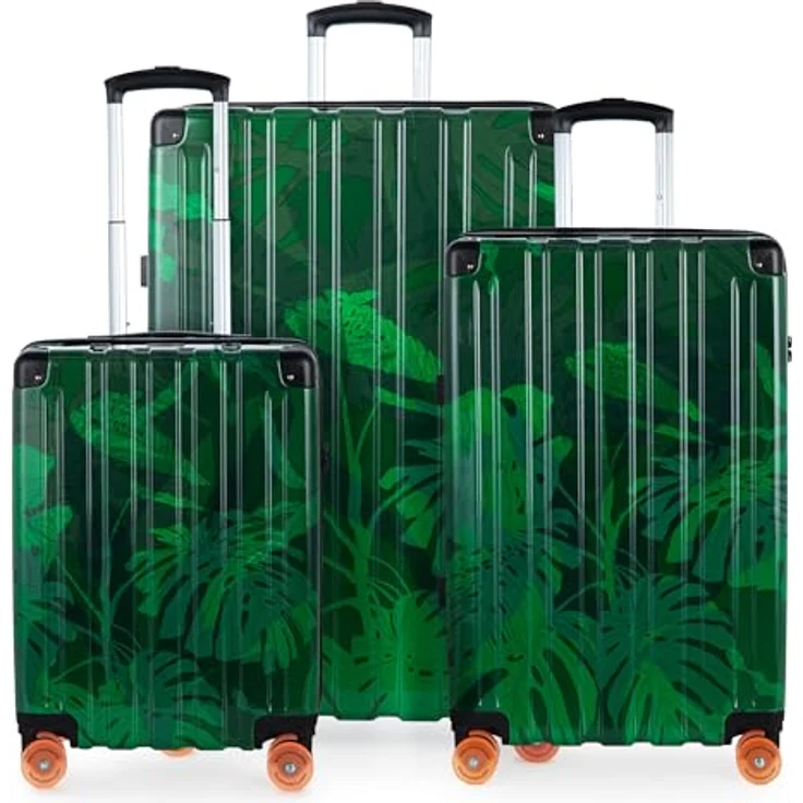Hauptstadtkoffer Q-Damm 3er Kofferset, Handgepäck 54 cm + mittelgroßer Koffer 68 cm + großer Reisekoffer 78 cm, Hartschale ABS, TSA, Design Floral – Bild 1