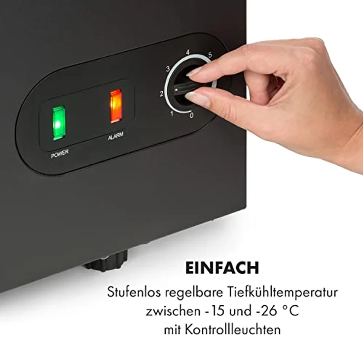 Klarstein Gefriertruhe Klein und Schmal, 78 Liter Tiefkühltruhe mit Einhängekorb, Energieeffizient, Kompakt - Weiß – Bild 5
