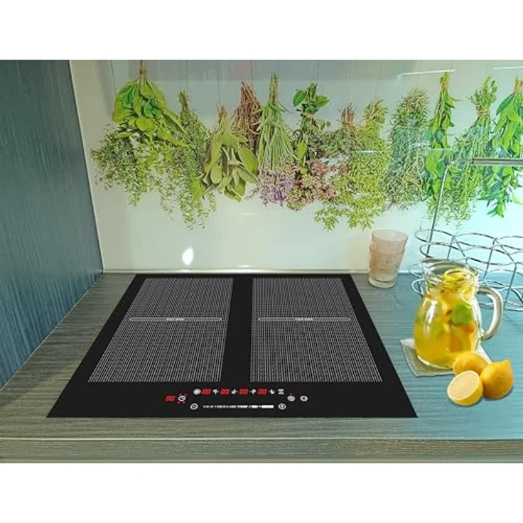 Acopino KMI4DF Induktionskochfeld, Glaskeramik, 6000W, 60 x 52 cm, 2 Doubleflex-Kochzonen, rahmenlos, Sensor Touch Control, 220-240V – Bild 2