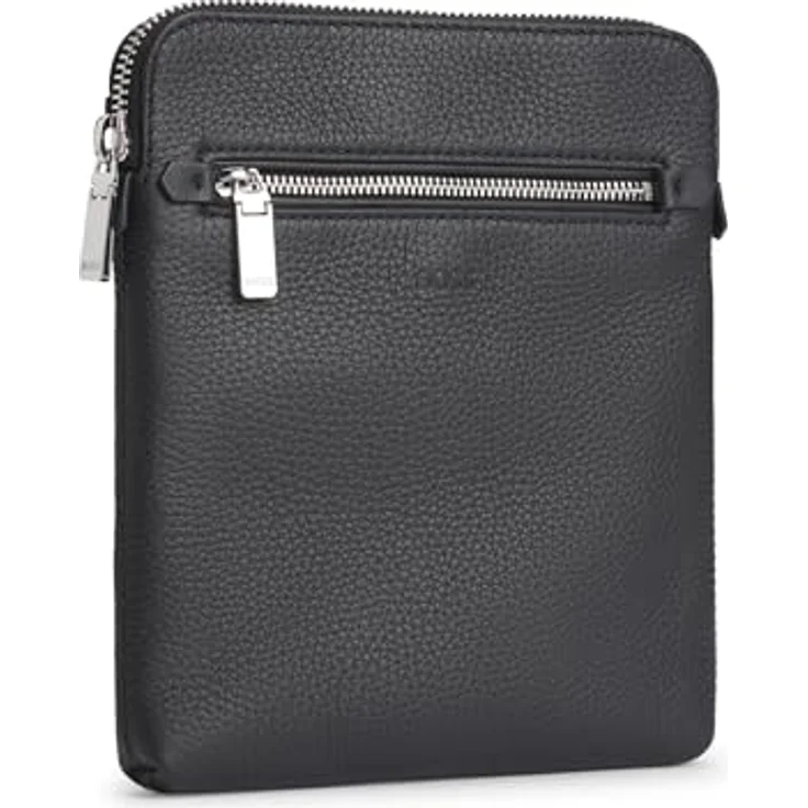 BOSS Umhängetasche BMB New Crosstown_Envel., zertifiziertes Leder (Leather Working Group), Schwarz – Bild 3