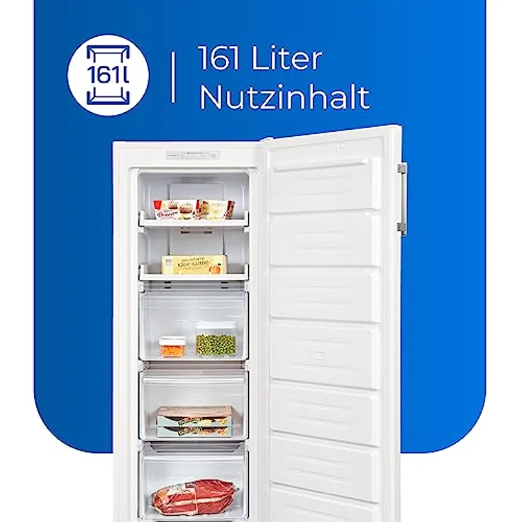 Exquisit Gefrierschrank GS231-NF-H-040C weiss | Gefrierschrank NoFrost 161 L Volumen | 4* Schnellgefrieren | Alarm | Gefrierschrank Gross – Bild 4